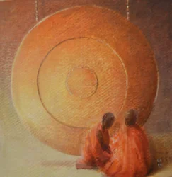 Moine, gong et élève